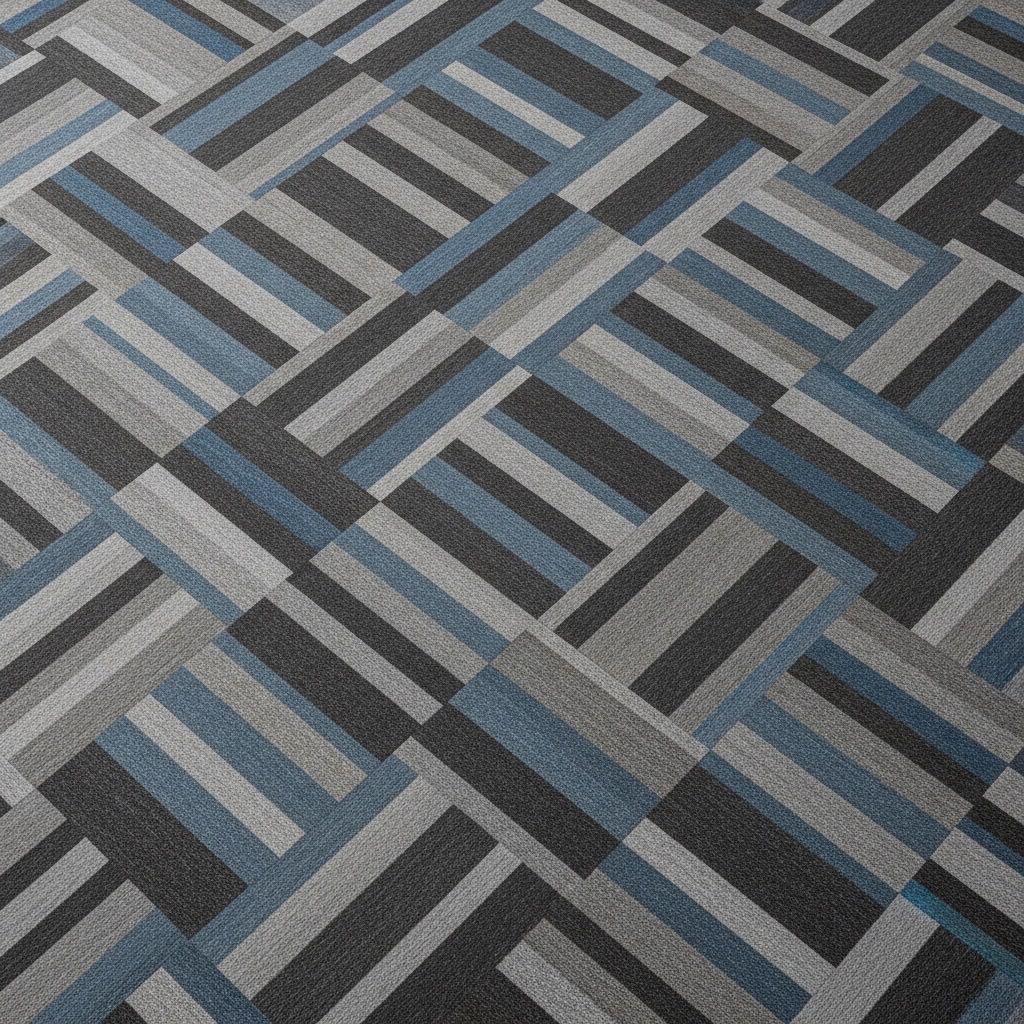 Patterned commercial carpet tile