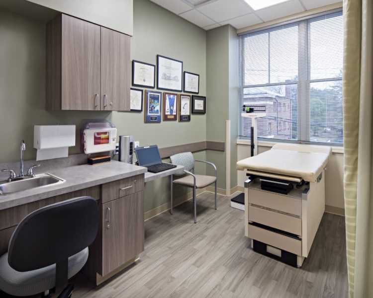 Clean medical exam room
