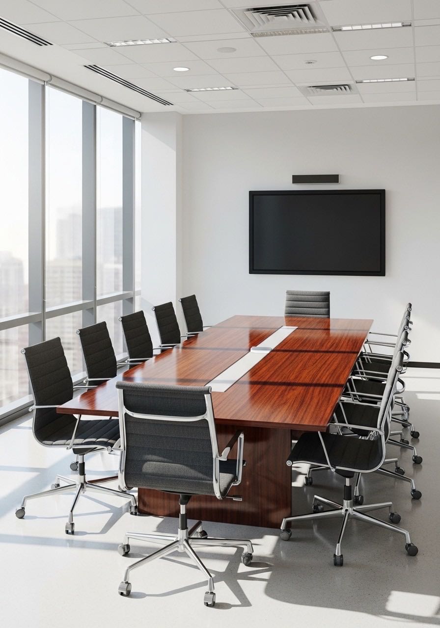 Pristine conference room ready for a meeting
